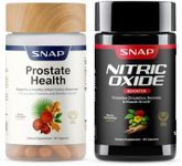 Snap Supplements Nitric Oxide Booster + Prostate Health Supplements for Men, Circulation, Stamina & Urinary Support, L-Citrulline, L-Arginine, Saw Palmetto for Men, Caffeine-Free, 90 Capsules Each