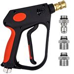 DERASL Pressure Washer Gun with Swivel 5000PSI, High Pressure Spray Gun with 1/4" Quick Connector, 3/8'' Quick Coupling, 12GPM, M22-14mm and M22-15mm Couplings for Cleaning a Wide Range of Scenarios