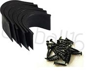 6 x REPLACEMENT UNIVERSAL POOL TABLES RUBBER POCKETS/LINERS & 30 TACKS/NAILS Black