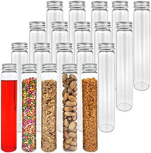 Berenti 20 PCS Plastic Test Tubes with Caps (115 ml) - 1.2×7.4 Inches/30×188 mm Gumball Tubes as Storage Containers for Candy, Beads, Powder – Clear Test Tube for Sample Testing, Home & Party Décor