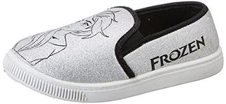 Disney Frozen by Toothless Kids Girls Silver Canvas Shoes Sneakers-3 UK (35 EU) (4 US) (FZPGCS2554)