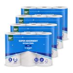 by Amazon Super Absorbent Kitchen Towel, 3-ply, 12 Rolls (4 Packs of 3), 80 Sheets per Roll, FSC Certified