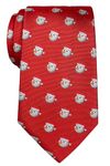 Retreez Christmas Happy Snowman Woven Microfiber Men's Tie - Red