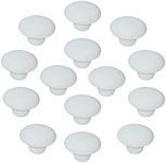 YMAISS 14packs White Ceramic knobs Round Mushroom Cabinet Dresser Vintage pulls Door Handles Drawer Knob Pull Handle Dresser Pulls Cupboard Wardrobe Drawer knobs with Screws