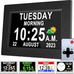 Véfaîî Digital Alarm Clock with Date and Time, Auto DST, 19 Alarms Custom Reminders, 10 Volumes, 3 Display with 5 Color Modes, 10 Levels Auto Dimmable, AM/PM, Perfect Organizer for Home & School