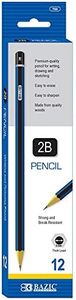 BAZIC #2B Premium Wood Pencil, Blue, 12 Per Pack (760-24P)
