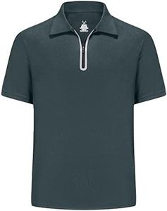 Golf Shirts for Men Lightweight Dry Fit Print Moisture Wicking Performance Short Sleeve Sports Polo Shirt, 12251#gray, X-Large