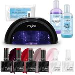 Mylee Professional Gel Nail Kit (Core) – Grande LED Nail Lamp, 4 Gel Polish Shades, Top & Base Coat, Prep & Wipe, Gel Remover – Premium At-Home Set & Gifts for Women