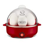 BELLA 17286 Cooker, Rapid Boiler, Poacher Maker Make up to 7 Large Boiled Eggs, Poaching and Omelete Tray included, Single Stack, Red