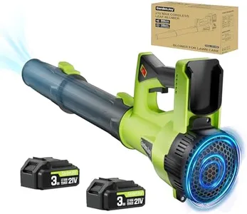 Electric Leaf Blower Cordless, 2x3.0Ah Batteries and Charger, 6 Speed Modes 500CFM 150MPH, 21V Handheld Powerful Battery Powered Cordless Leaf Blowers for Lawn Care, Patio, Dust, Leaves, Yard, Car