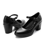 Cusolemore Closed Toe Heels for Women with Arch Support, Black Mary Janes Chunky Heel Pumps for Women, Comfortable Block Heel Dress Shoes for Work Office Size 8