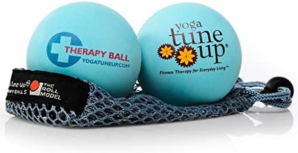 YOGA TUNE UP® Therapy Balls in Tote by Tune Up Fitness - Massage Balls for Trigger Point, Pressure Point & Myofascial Release - Use as Single or Peanut Ball for Pain Relief & Relaxation (Aqua Blue)