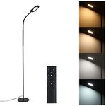 Led Floor Lamp,Dimmable Reading Standing Lamp 360° Flexible Gooseneck Floor Lamps for Living Room,Bedroom Modern, Black (Remote & Touch Control)