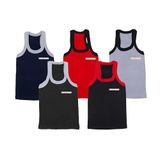 KWALITY Boys Multicolor Rib Vest Pack (Pack of 5) (10-11 Years)