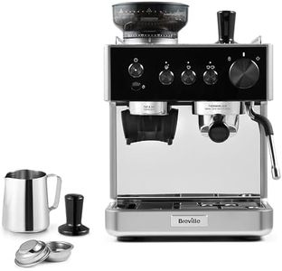 Breville Barista Classic Espresso Machine | Bean to Cup Coffee Maker with Integrated Coffee Grinder & Milk Frother | 15 Bar Italian Pump | Black & Silver [VCF186]