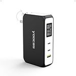 Yoocas Portable Power Bank, 2in1 Hybrid Charger-10000mAh 45W Portable Charger with 65W Laptop Charger-USB C/A 3 Ports for Laptops, MacBook, Dell, HP, Lenovo, Samsung, iPhone, iPad, ect-Black & White