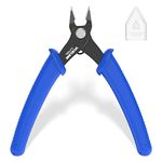 VCELINK Side Cutters Wire Cutters Precision Flush Cutters Small Cable Snips Diagonal Pliers Ideal for Electronic Industry Repair, Jewelry Processing, DIY Model Making 129mm Blue