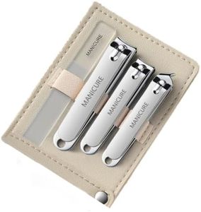 Nail Clippers with Glass Nail File, MELYFI Ultra Sharp Nail Clipper Set, Professional Fingernail & Toenail Clippers Nail Cutter for Men and Women Case, Silver