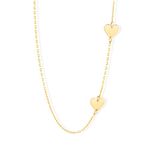 14K Solid Gold Off-Center Heart Necklace for Women | 14K Real Gold Asymmetrical Necklace | 14K Gold Dainty Heart Necklace | Women's 14K Gold Jewelry | Gift for Anniversary, 18"