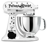 Potions Master Wizard Cauldron Black Vinyl Decal Set For Stand Mixer (Mixer Not Included)