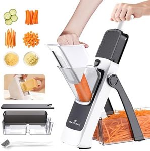 ONCE FOR ALL Safe Mandoline Slicer Pro, Gen 4th, Adjustable Thickness Vegetable Slicer For Kitchen, Food Chopper With Container, Lid, Drain Basket, Veggie Cutter For Potato Onion Fruit