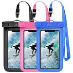 MoKo Waterproof Phone Pouch [3 Pack], Underwater Phone Case Dry Bag with Lanyard Compatible with iPhone 14 13 12 11 Pro Max X/Xr/Xs Max,8/SE 3, Samsung S21/S10/S9, Note 10