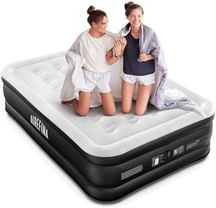 Airefina Double Airbed, Inflatable Mattress with Built-in Electric Pump, Guest Blow Up mattress In 3 Mins Self-Inflation with Flocked Surface, Portable Air Bed for Home or Camping Use -190x137x46cm