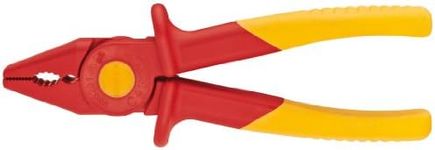 Knipex Tools 98 62 01 Snipe Nose Plastic Pliers 1000V Insulated, Red/Yellow