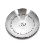 6th Anniversary Iron Gifts for Men Women Anniversary Steel Gifts for Him Her 6 Year Wedding Anniversary Decoration for Wife Husband 4" Ring Holder Jewelry Dish for Women Men Wedding Ring Holder