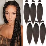 Pre-Stretched Braiding Hair ShowJarlly Kanekalon Hair African Braid Extension 6Packs/Lot Knotless Braiding Hair Extensions Hot Water Setting Crochet Braids Kanekalon Braiding Hair (30inch,4#)