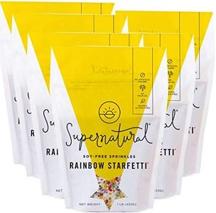 Rainbow Starfetti Natural Confetti Sprinkles by Supernatural, Star Shapes, No Artificial Dyes, Soy Free, Gluten Free, Vegan, 1lb-6pk (Pack of 6)