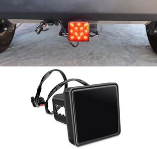 UGSHY 1 PC Trailer Hitch Lights with 15 LEDs, 3.2In Super Bright Square Waterproof Vehicle Tail Light Replacement, Universal Durable Automotive Brake Light Accessories for Truck SUV RV (Black)