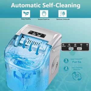 EUHOMY Countertop Ice Maker – Compact White Ice Machine