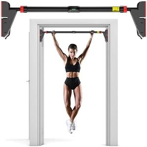 Meteor Essential Pull Up Bar - Chin Up Bar, Push Up Bar, Abdominal Training Door Bar, Adjustable Length, Fitting Width 76-95cm, 200kg Capacity