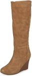 Journee Collection Womens Langly Boot with Wedge Heel and Inside Zip Entry, Tan, 8, Tan, 8