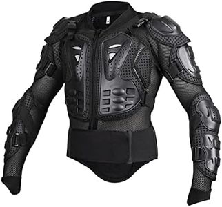 Motorcycle Protective Jacket Full Body Armor, Spine Chest Protection Gear for Sport Motocross MTB Racing (Black without Knee, XL)