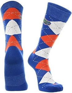 TCK Florida Gators Argyle Dress Socks (Blue/Orange/White, Large)