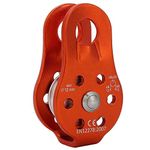 Starbun Pulley Wheel - Orange 26KN Aluminium Alloy Heavy Duty Single Swivel Rope Pulley Block For 12mm Rope