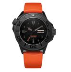 Undone Aquadeep SUBMERGE Automatic Titanium Silicone Black Orange Sapphire Men's Watch, sand, Strap