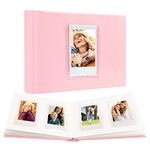 64 Pockets Mini Photo Album with Writing Space, Front Window,for Polaroid Photo Albums 3 Inch for Fujifilm Instax Mini 90 7+ 8 9 11 12, for Polaroid 300, HP Sprocket(Pink)