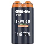 Gillette PRO Shaving Gel for Men Cools to Soothe Skin and Hydrates Facial Hair, TWIN PACK - Total 14oz