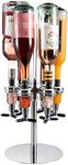 GLASSCO Rotating Liquor Dispenser 4 Bottle, Bar Accessories for The Home Bar Set - Professional Alcohol Bar Dispenser Station for Liquor Drinks - Alcohol Dispenser Party Tabletop