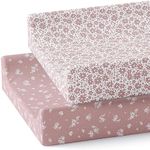 Baby Changing Pad Cover 2-Pack (Antique Rose) - Premium Fitted Sheets Changing Table Cover - Buttery Soft Cotton Blend - Diaper Changing Pad Cover - Changing Pad Sheets