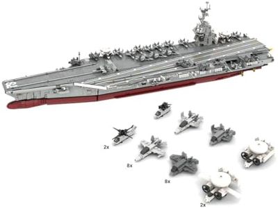 Aetheria Gerald RFOD Nuclear-Powered Aircraft Carrier Building Blocks, 1:300 MOC WW2 Military Battleship Brick Set Designed by DarthDesigner Collectors & Enthusiasts for Adult - 7006 PCS