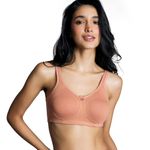 NYKD Everyday Cotton Bra for Women - Encircled with Love | Non-Padded | Wirefree | Full Coverage with Side Support Shaper (NYB169) Clay, 32B, 1N