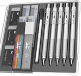 Mr. Pen- Metal Mechanical Pencil Set, 5 Sizes, 0.3, 0.5, 0.7, 0.9, 2mm, Mechanical Pencils, Sketching Pencils, Drafting Pencil, Mechanical Pencil Metal, Lead Pencils