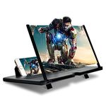 14 Inch Black smartphone screen magnifier Best Thin Foldable Mobile Phone Magnifying Screen for Movie Smartphone Cell Screen Amplifier Compatible All Smartphones 3D Magnifier