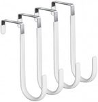 HOOSUN 4 Pack Over The Door Hooks,4.96In Hooks for Hanging Heavy Duty Door Hanger,Towel Hanger Hook Holders,Over Door Hangers Hooks Door Hanger Hooks for Hanging Clothes,Towels,Hats,Coats,Bags (White)