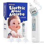 Zacruch Nasal Aspirator for Baby, Rechargeable Electric Baby Nose Sucker with 3 Silicone Tips and Music, Colorful Light, Automatically Clean Baby's Nose, Blue