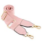 DEVPSISR Wide Shoulder Purse Strap Replacement Adjustable Belt Canvas Bag Crossbody Handbag, Leather Buckle-pink, 51inch